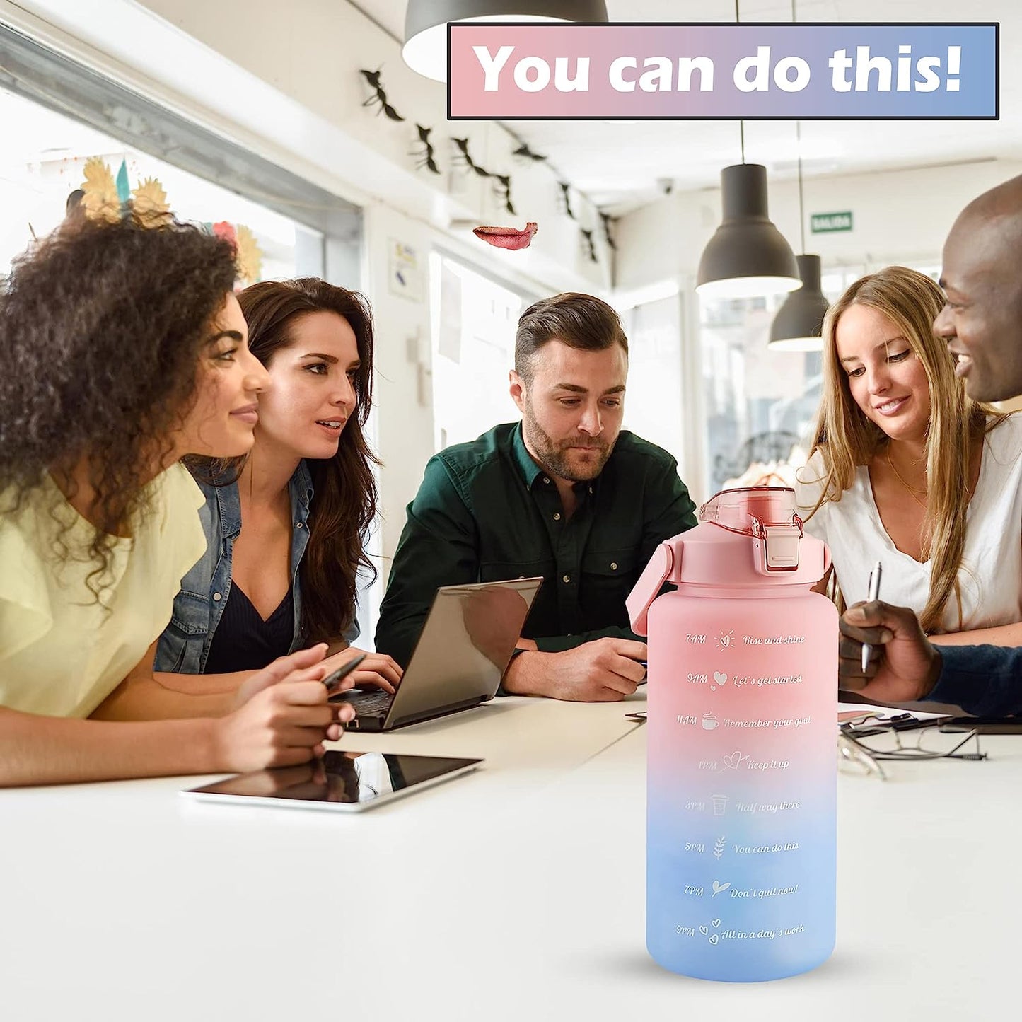 Water Bottle Time Marker | Time Marker Bottle | Mint Berry