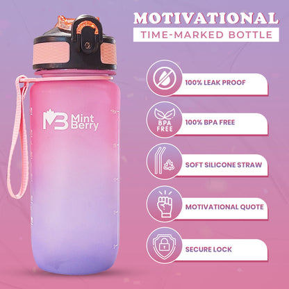 Blue Pink Water Bottle | Pink Water Bottle | Mint Berry