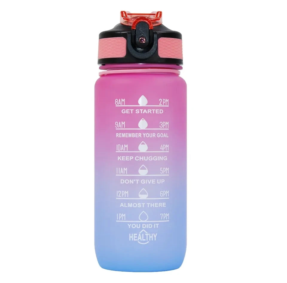 Slim Water Bottle Pink Daisy Blue Background – PlumbGoods