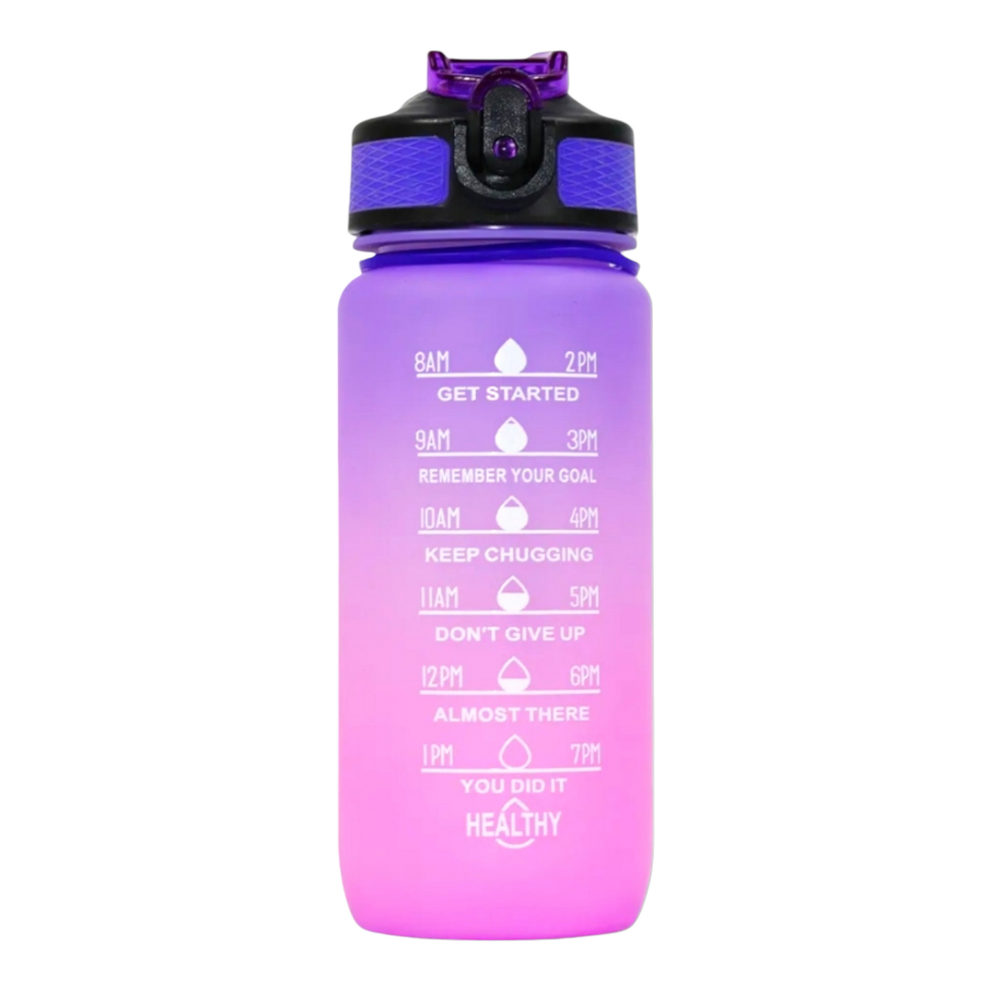 Mint Berry 20 oz Sport Kids & Adults Motivational Water Bottle BPA Free Purple Pink