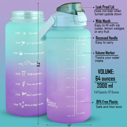 Half Gallon Water Jug | Half Gallon Bottle | Mint Berry