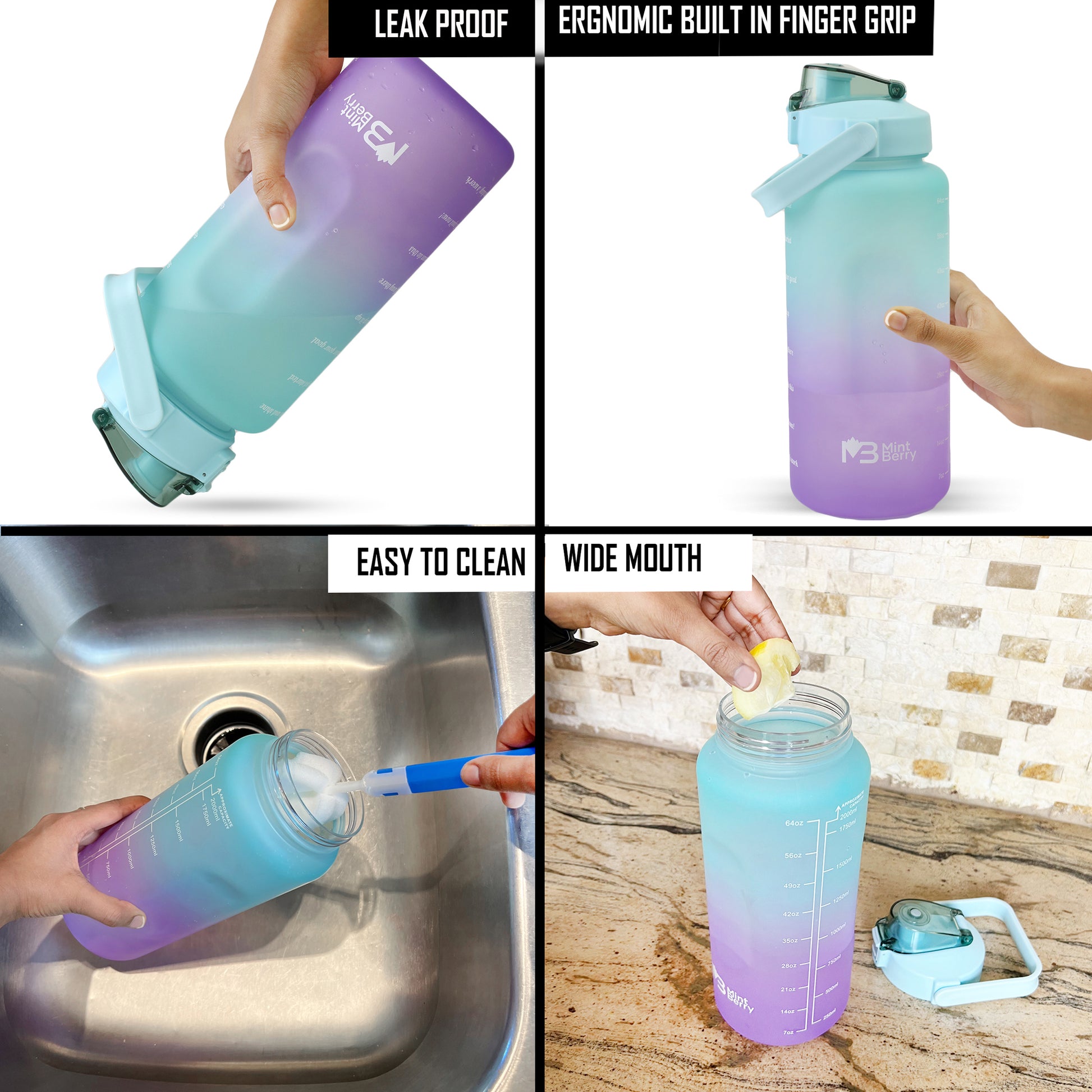 Half Gallon Water Jug | Half Gallon Bottle | Mint Berry